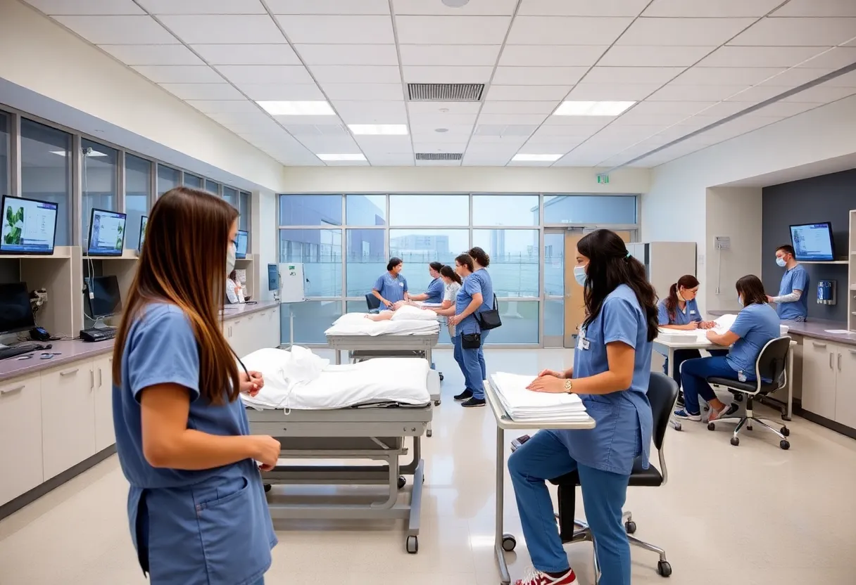 A rendering of the new CNM nursing program facility with simulation labs.