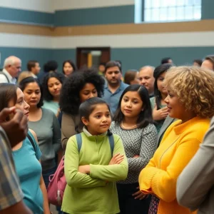 Community members participating in budget discussion at Albuquerque Public Schools
