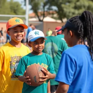 Youth participating in a community sports event in Albuquerque.
