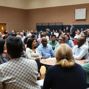 Residents and educators discussing Albuquerque Public Schools budget