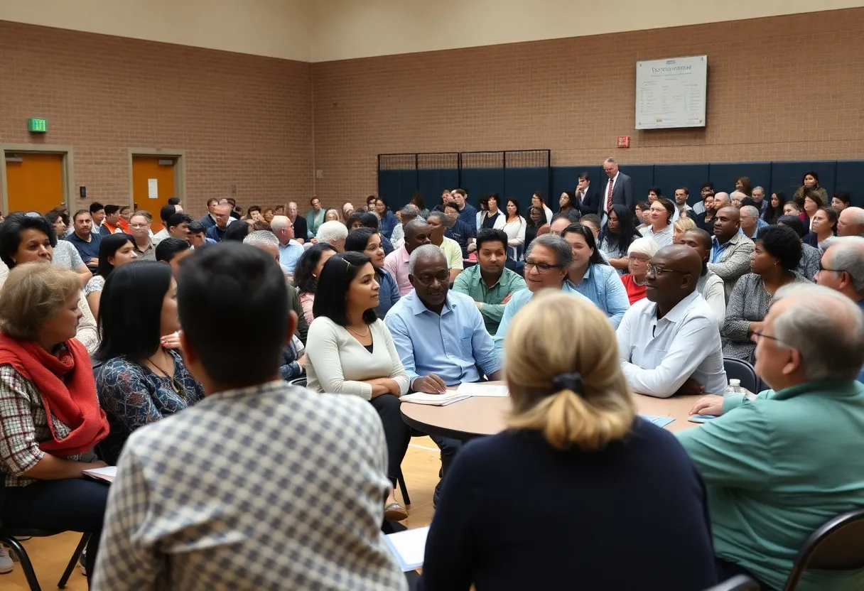 Residents and educators discussing Albuquerque Public Schools budget