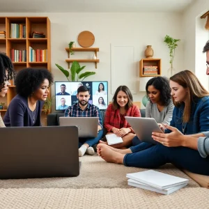 Parents and teachers engaging in a virtual forum for Albuquerque Public Schools budget feedback