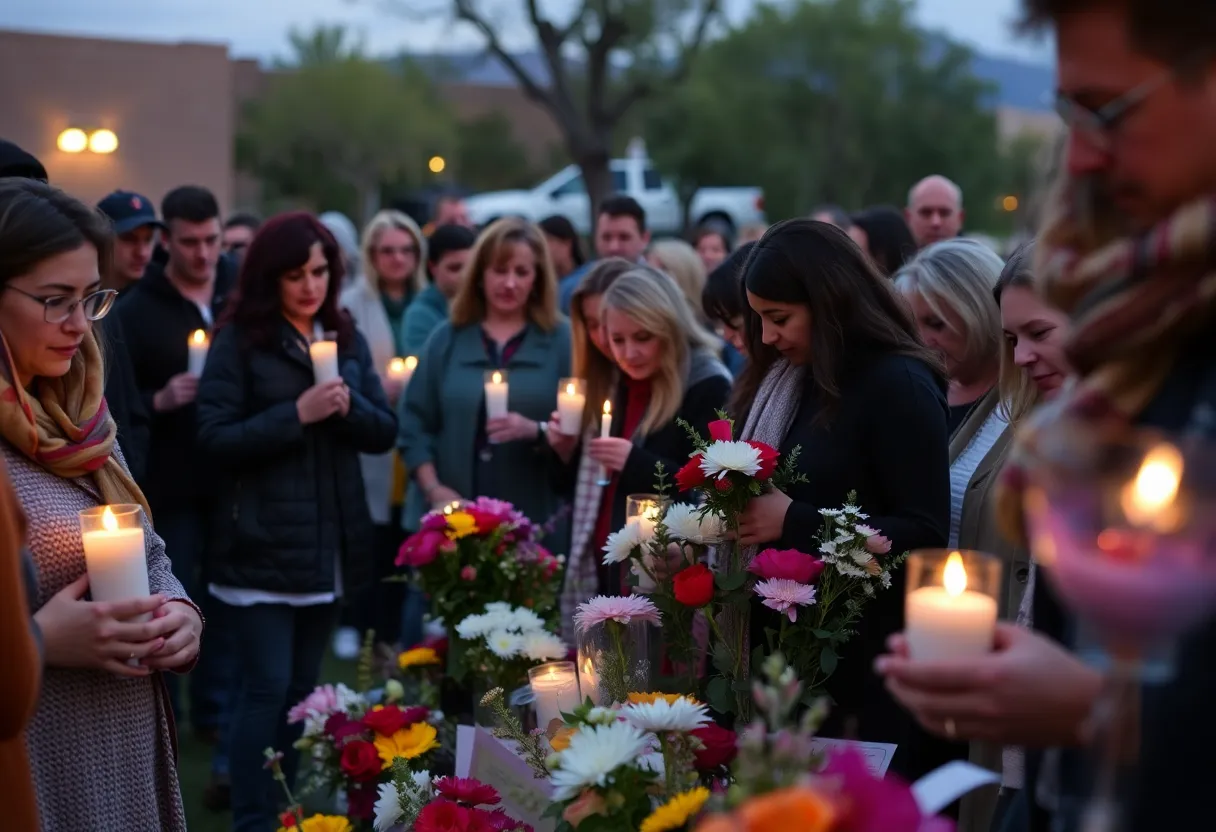 Community members gathering in remembrance of Henry Chavez