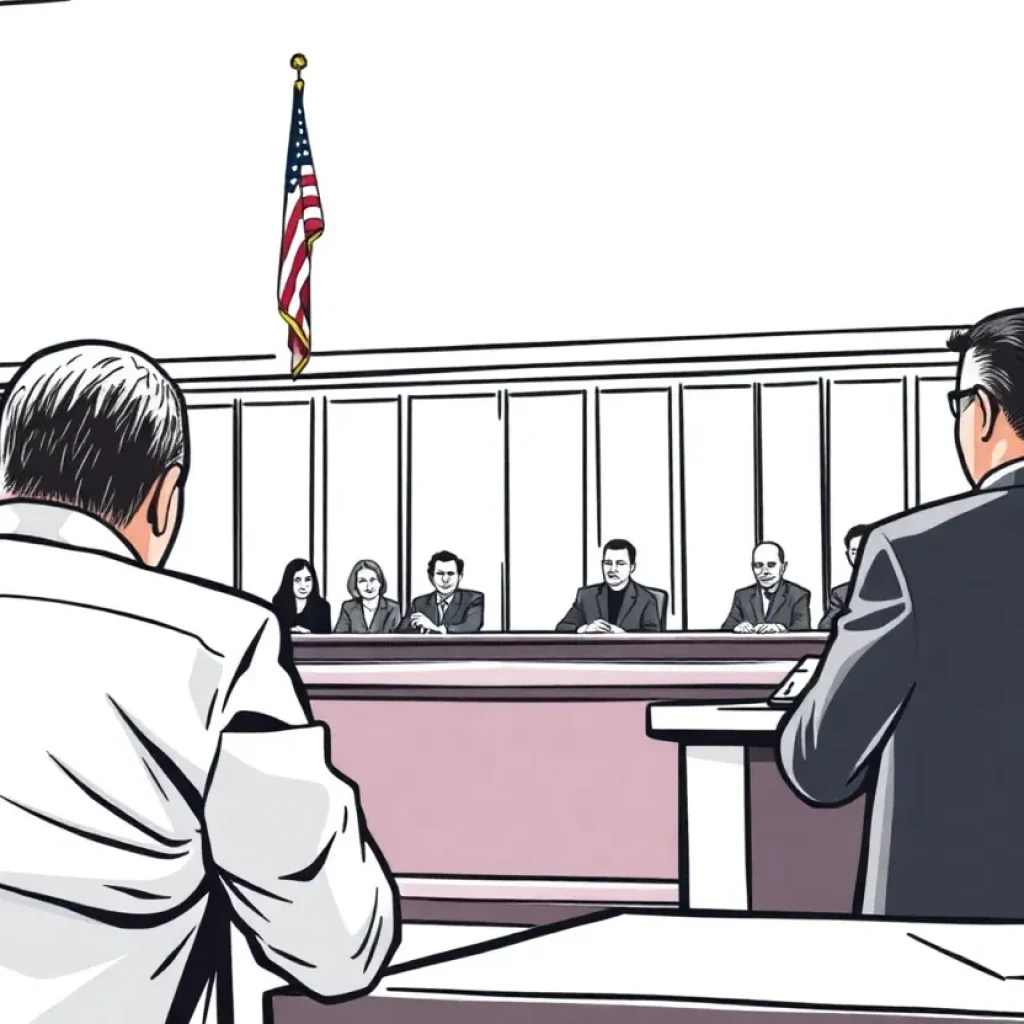 A courtroom in Albuquerque where a high-profile case is being heard