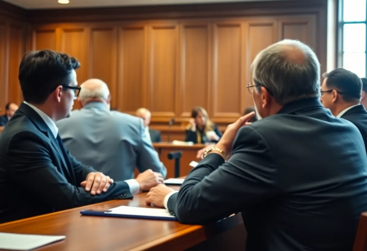 Jurors in a courtroom during deliberations on a high-profile case.