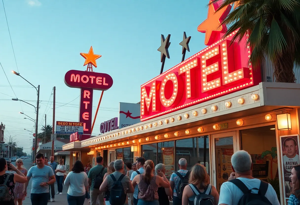 Crossroads Motel in Albuquerque, showcasing its iconic exterior and signage.