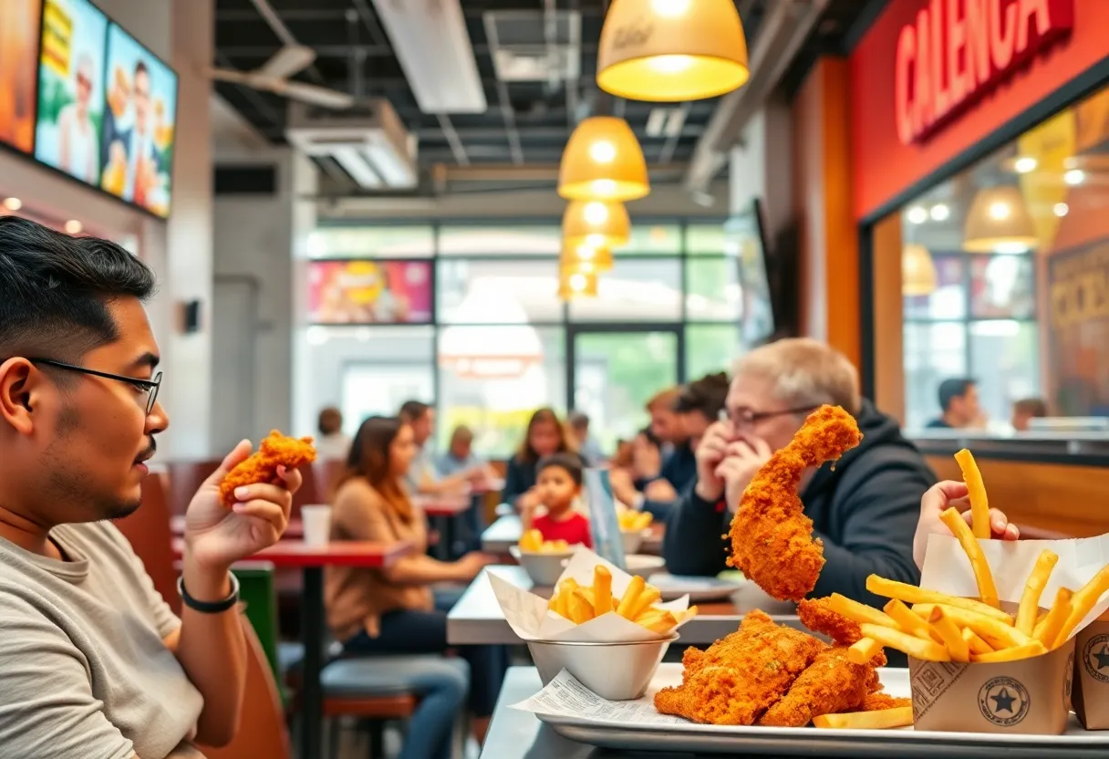 Dining interior of Dave's Hot Chicken in Nob Hill, Albuquerque