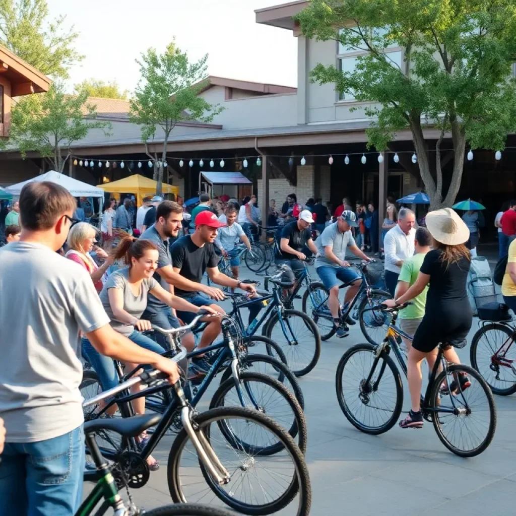People enjoying the Day of the Tread cycling event at the National Hispanic Cultural Center
