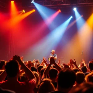 A tribute band performing live in Albuquerque, showcasing intense musicianship and a lively crowd.