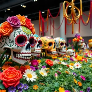 Art installation representing Dia de los Muertos at the Harwood Museum in Albuquerque.