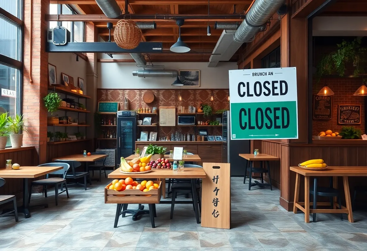 Empty interior of The Farmacy restaurant in Nob Hill, Albuquerque