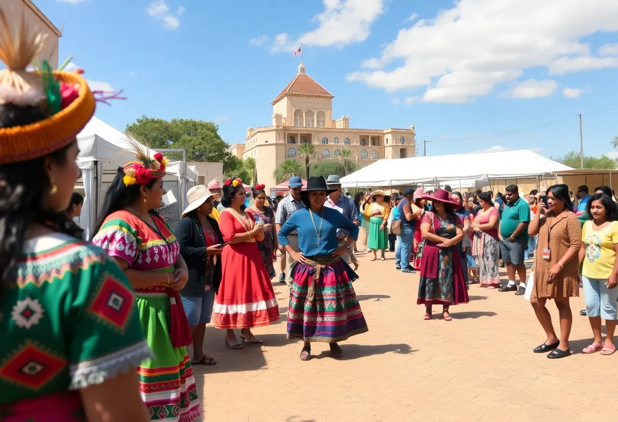 Crowd enjoying festivities at Fiesta of Cultures
