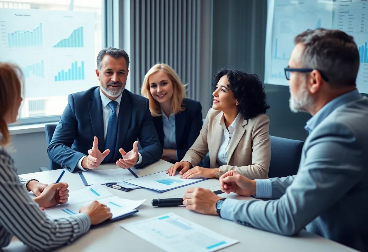 Financial advisors in Albuquerque discussing retirement withdrawal strategies.