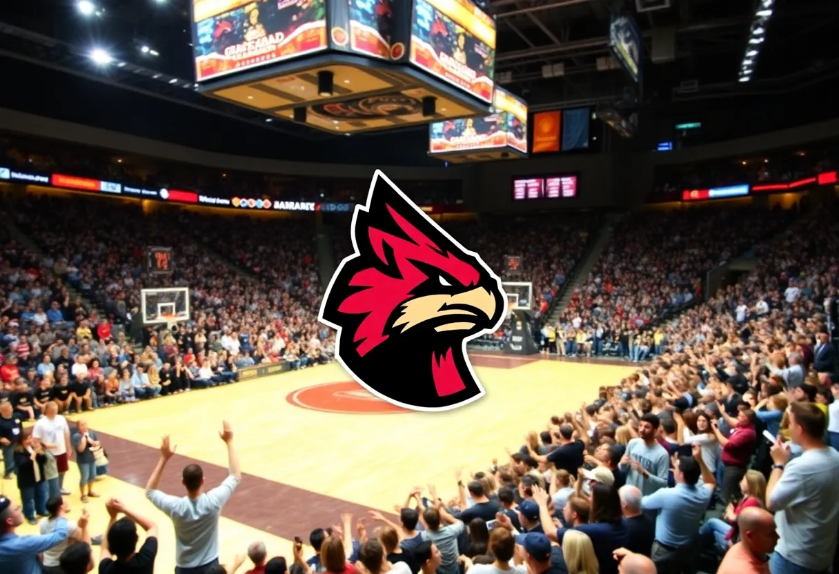 Energetic basketball event featuring Grand Canyon University supporters