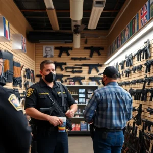 Gun store in Albuquerque with law enforcement presence