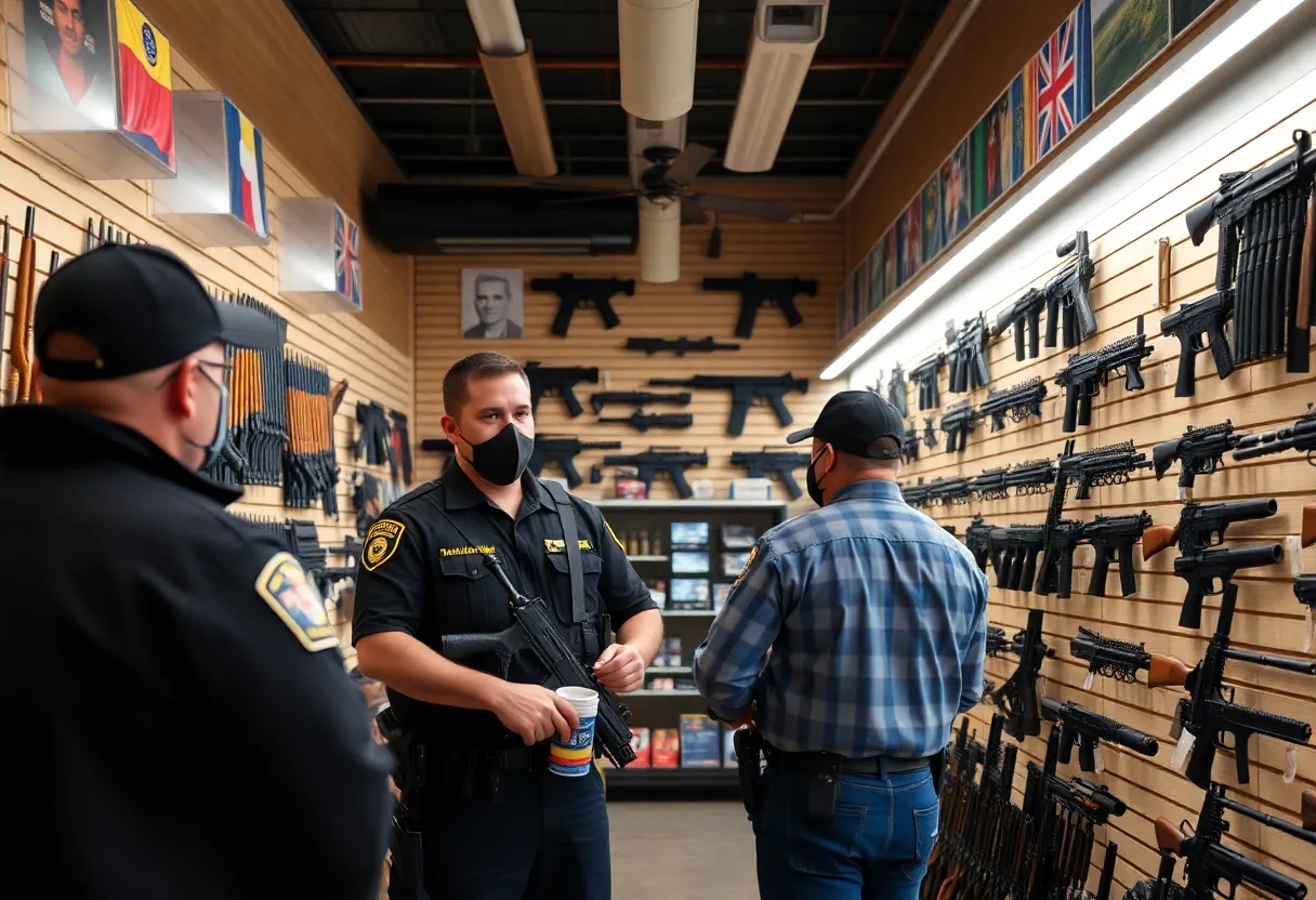 Gun store in Albuquerque with law enforcement presence
