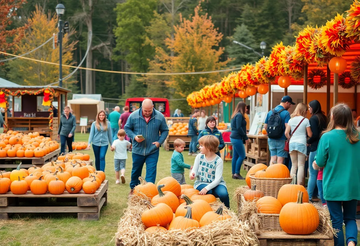Families enjoying activities at Harvest Fest in Albuquerque