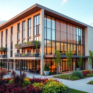 Rendering of the $53 million hospitality project featuring a boutique hotel and conference center.