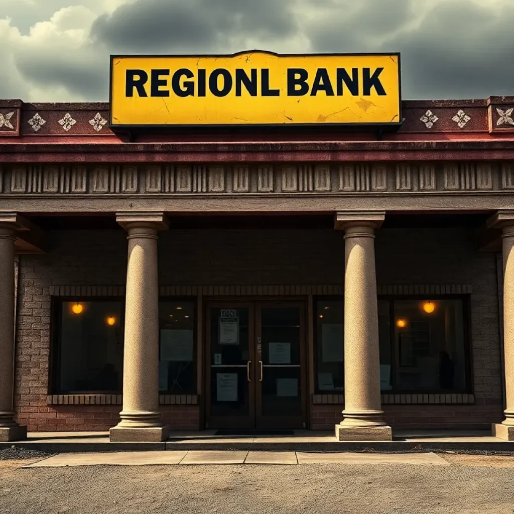 Illustration showing the financial challenges faced by regional banks due to increasing bad loans.