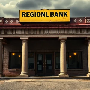 Illustration showing the financial challenges faced by regional banks due to increasing bad loans.