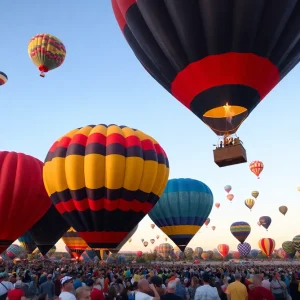 Colorful hot air balloons at the International Balloon Fiesta