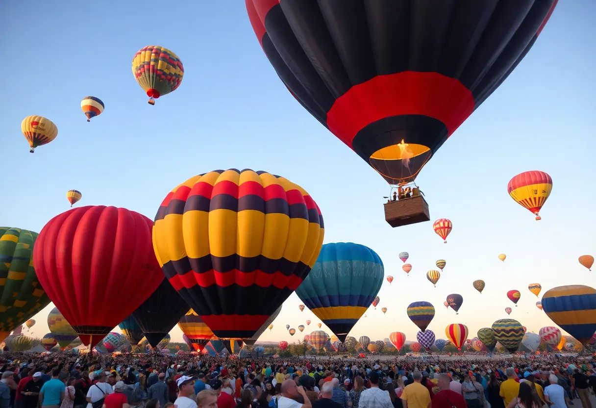Colorful hot air balloons at the International Balloon Fiesta