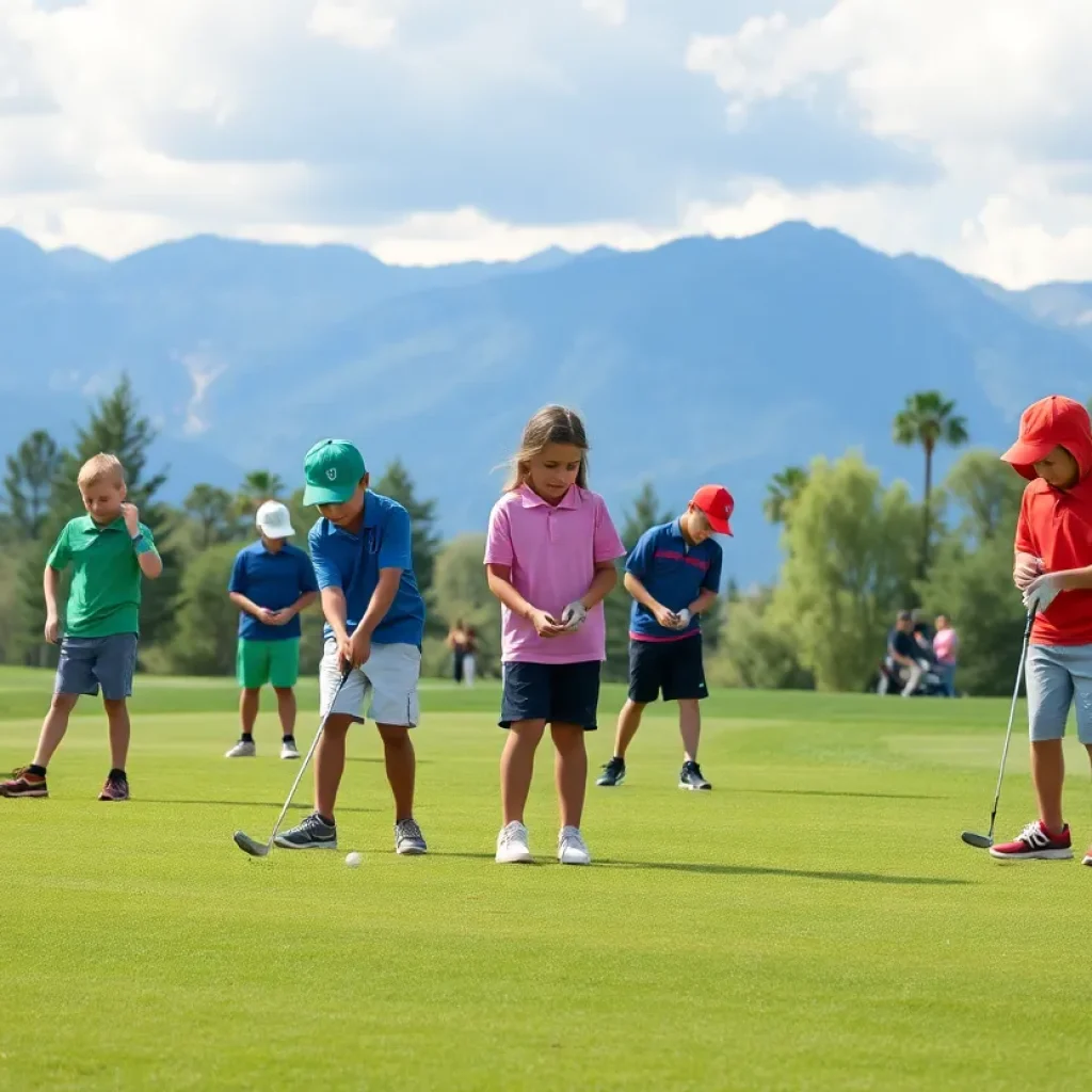 Junior golfers participating in a tournament at Ladera Golf Course