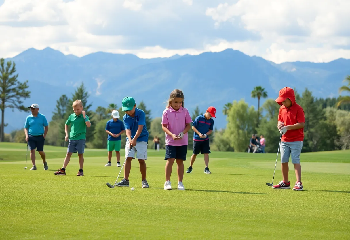 Junior golfers participating in a tournament at Ladera Golf Course