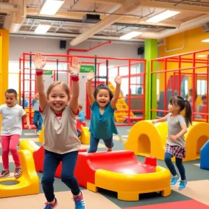 Children enjoying activities at KidStrong fitness center in Albuquerque