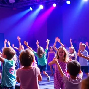 Families and children enjoying KIDZ BOP LIVE concert.