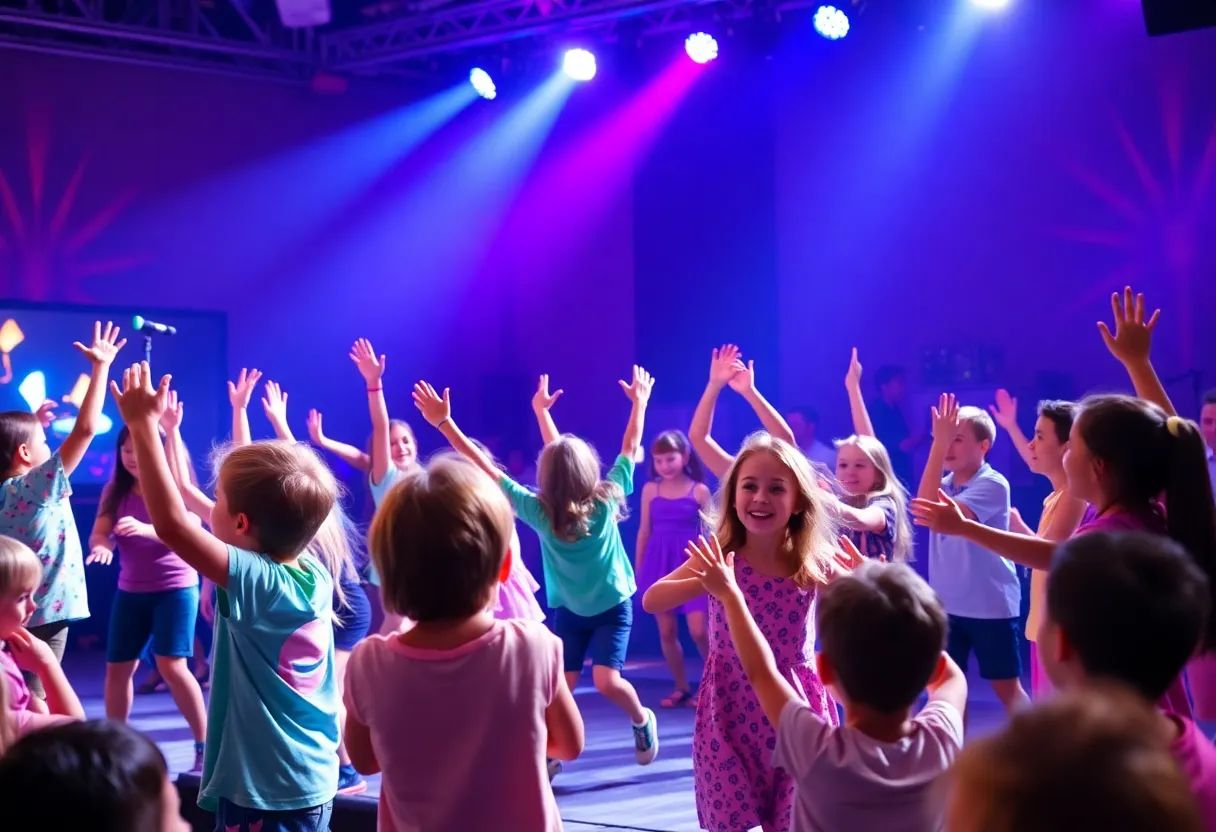 Families and children enjoying KIDZ BOP LIVE concert.