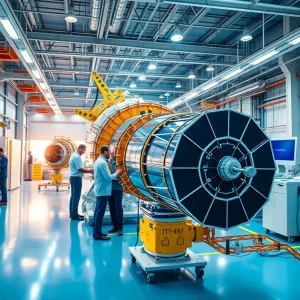 Engineers working on satellite technology at Lockheed Martin in Albuquerque.