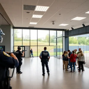 Ceremony at Lopez Training Facility with community members and police officers