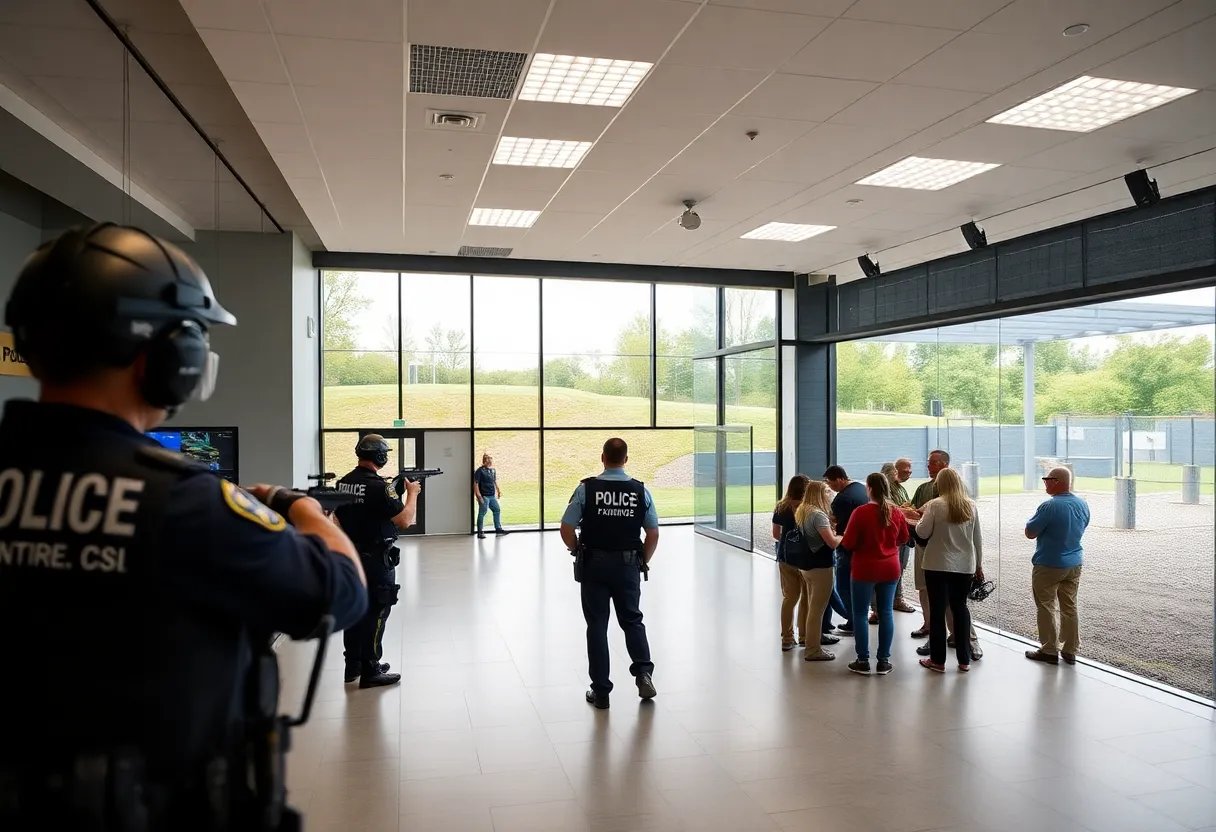 Ceremony at Lopez Training Facility with community members and police officers