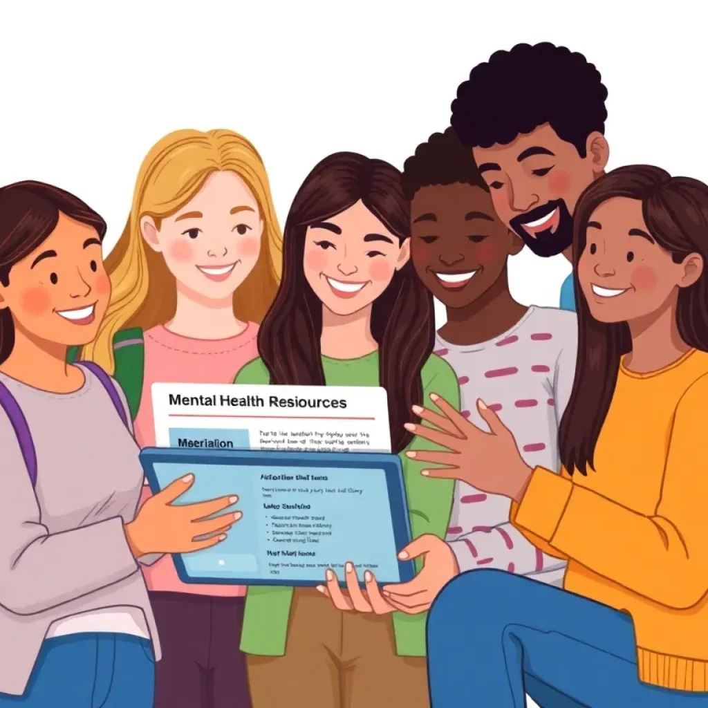 Students accessing mental health resources online