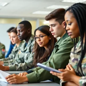 A group of military-affiliated students learning at IntelliTec College in Albuquerque.