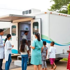 Mobile dental clinic providing free services in Albuquerque's South Valley