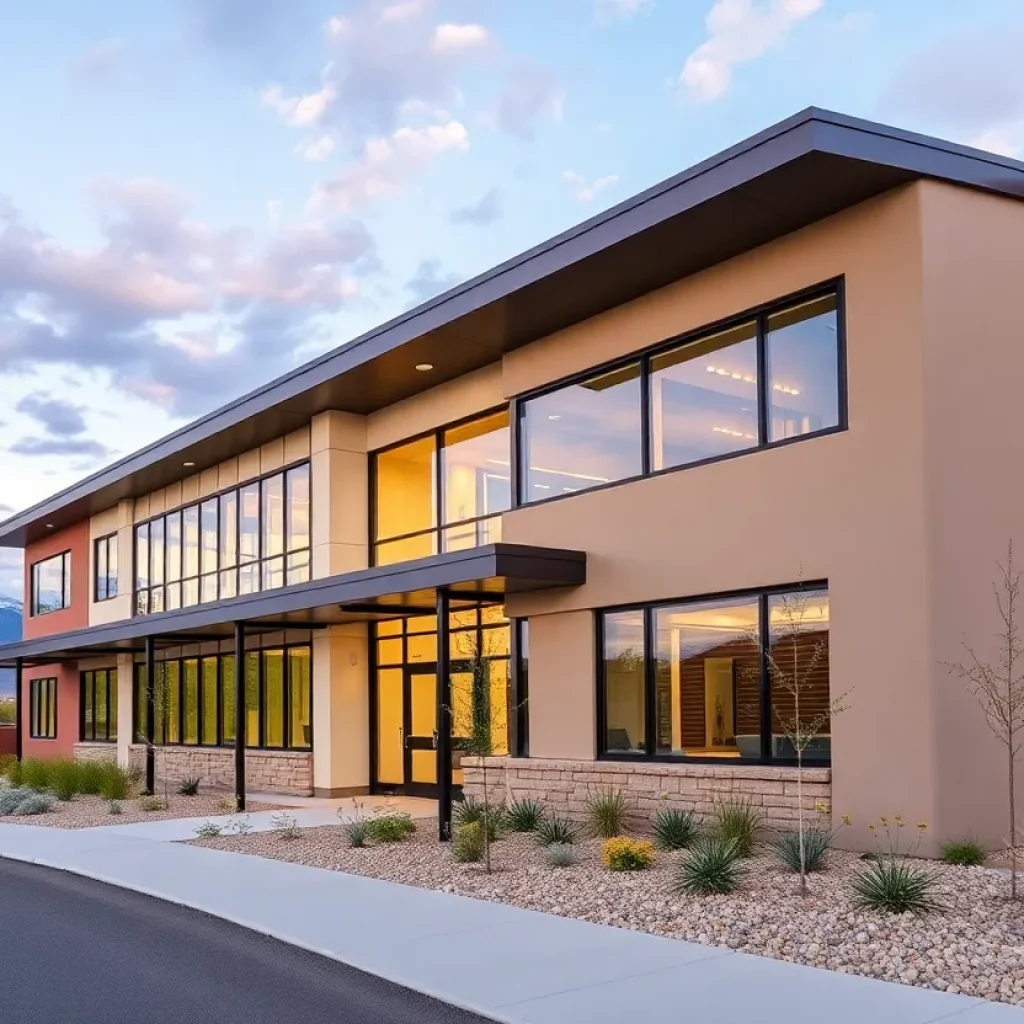 Rendering of the new medical office building at Holy Cross Medical Center in Taos, New Mexico.