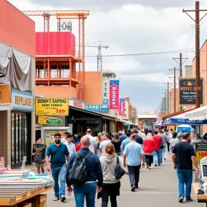 A vibrant scene of Albuquerque businesses amidst trade policy changes