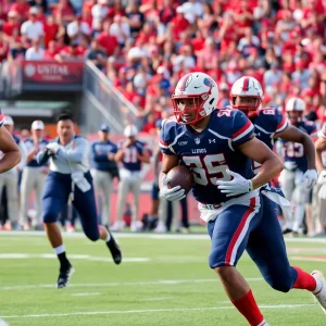 New Mexico Lobos football team playing against Utah State