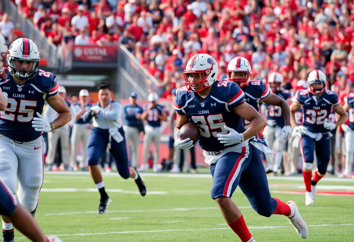 New Mexico Lobos football team playing against Utah State