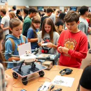 Students showcasing innovative projects at the New Mexico Makers Faire