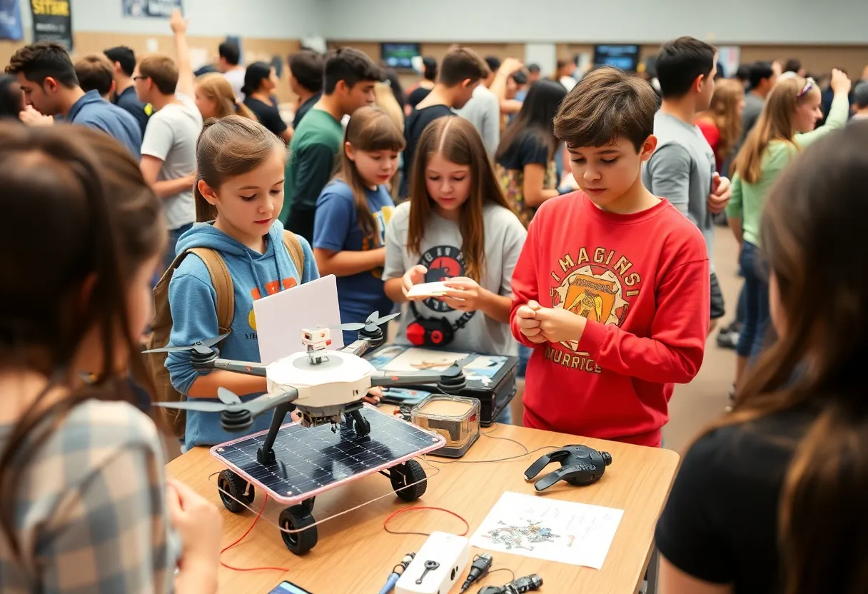 Students showcasing innovative projects at the New Mexico Makers Faire