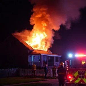 Firefighters battling a blaze at a house in Northeast Albuquerque