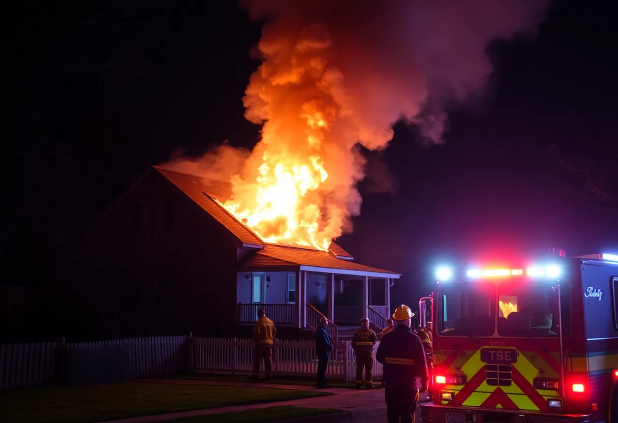 Firefighters battling a blaze at a house in Northeast Albuquerque