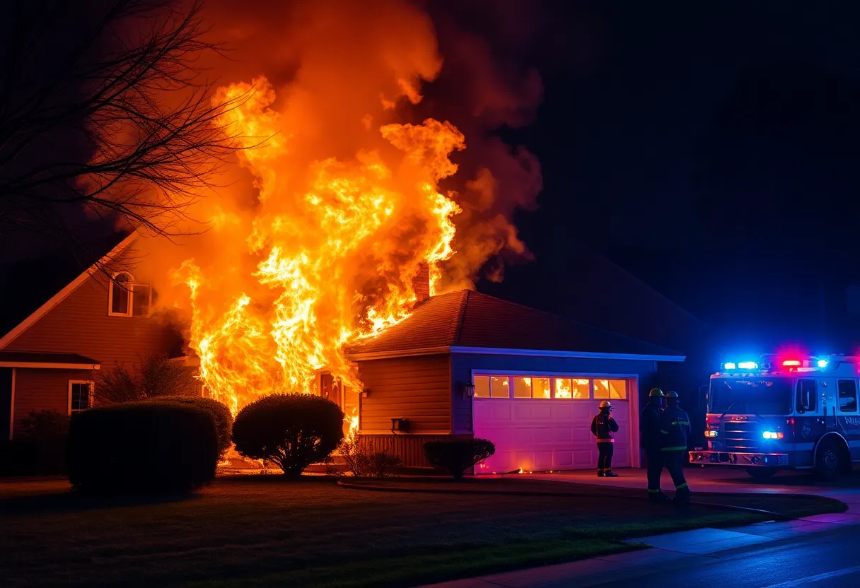 Firefighters battling a house fire in northeast Albuquerque
