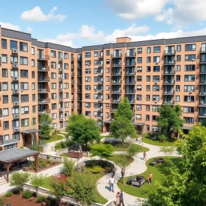 New public housing complex in Albuquerque with green spaces