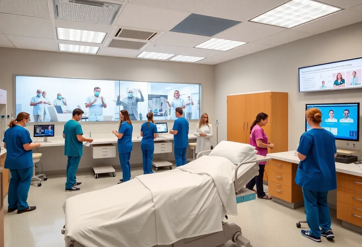 High-tech nursing facilities at Sandia College providing hands-on training.