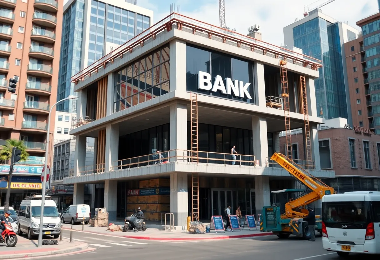 Construction of Sandia Credit Union's new branch in northeast Albuquerque.