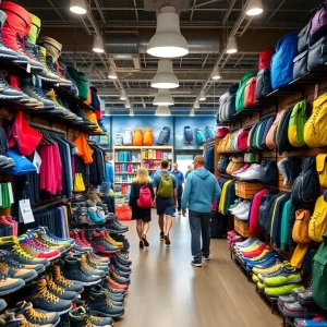 Sierra Trading Post retail store showcasing outdoor gear and apparel.